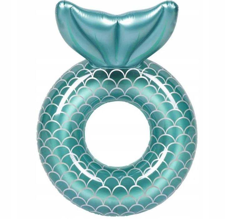 koło kółko SYRENKA niebieskie dmuchane do pływania basen 70cm nowe