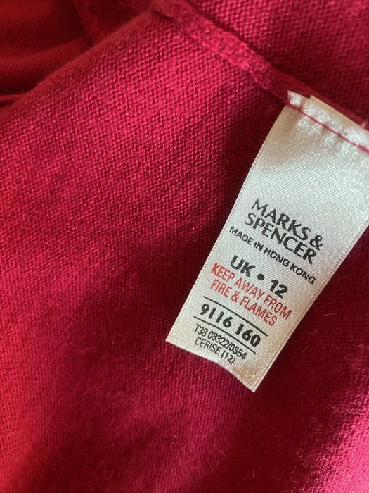 Różowy sweter typu bolerko krótki kardigan z kaszmirem wełniany