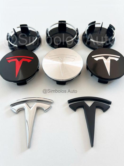 4 Centros Jante Emblema Logo | Tesla
