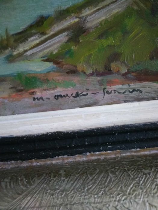 Olejny stary pejzaż sygn. M. Oracki -Serwin