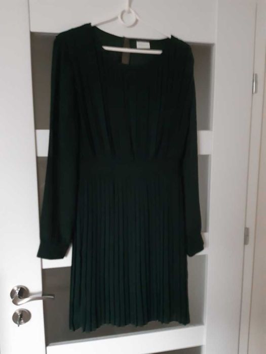 Vila sukienka zielona z długim rękawem