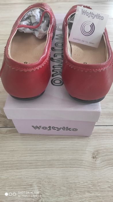 Czerwone baleriny, buty dla dziewczynki Wojtyłko rozm.36
