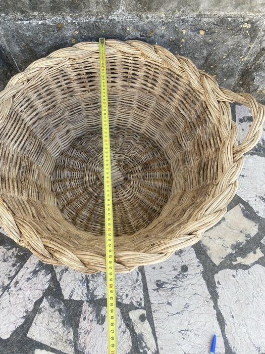 Cesto grande em vime,com pegas laterais,handmade
