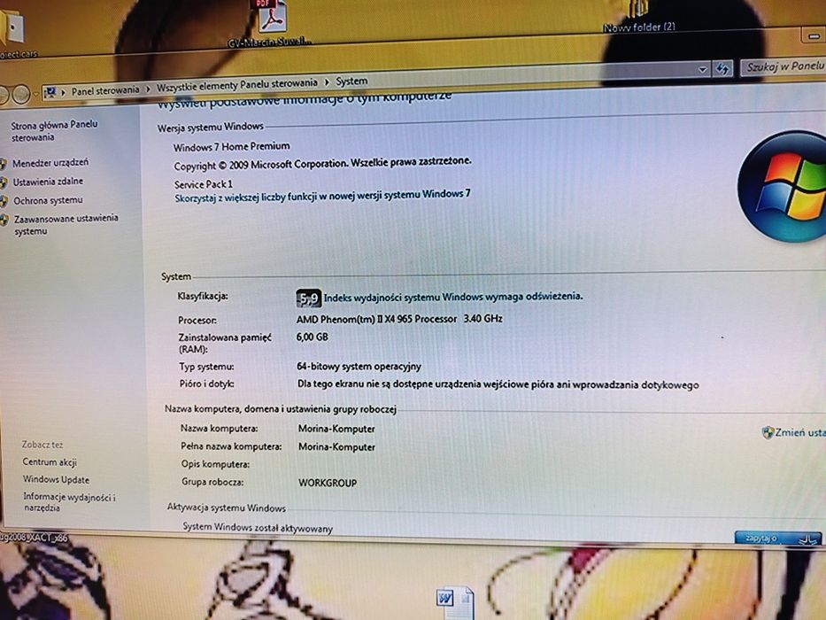 Komputer stacjonarny  zestaw: komputer, monitor, mysz+klawiatura