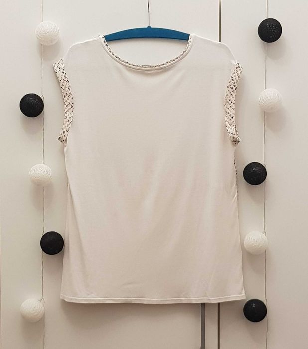 Wiosenno-letnia bluzka z łączonych materiałów Promod rozm. 40/42 L/XL