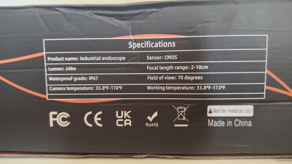 Boroscópio Articulado C30 USB-C Android | IP67 | Cabo aprox. 2 m | Novo em Caixa