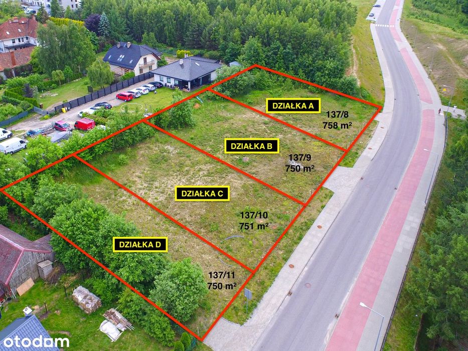 Działka A | 758 m² | Dom, bliźniak lub inwestycja | MPZP | KOŚCIERZYNA