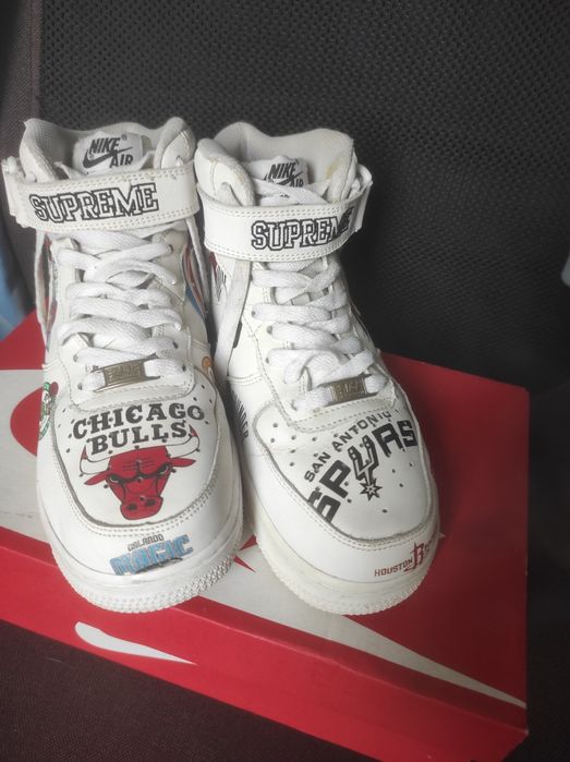 Nike Air Force 1 Mid Supreme NBA White