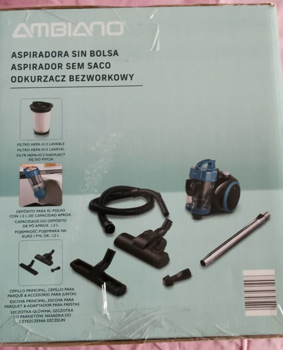 Aspirador sem saco Ambiano 850w NOVO