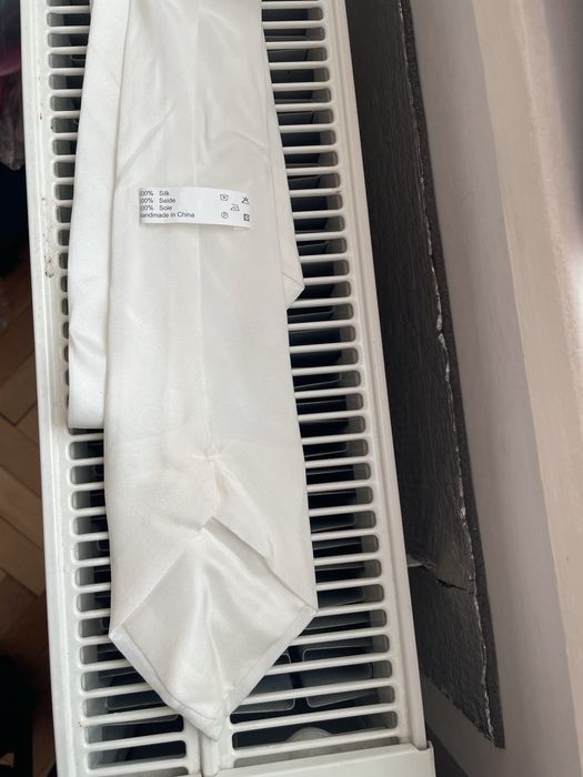 Галстук білий натуральний шовк краватка стильна шелк