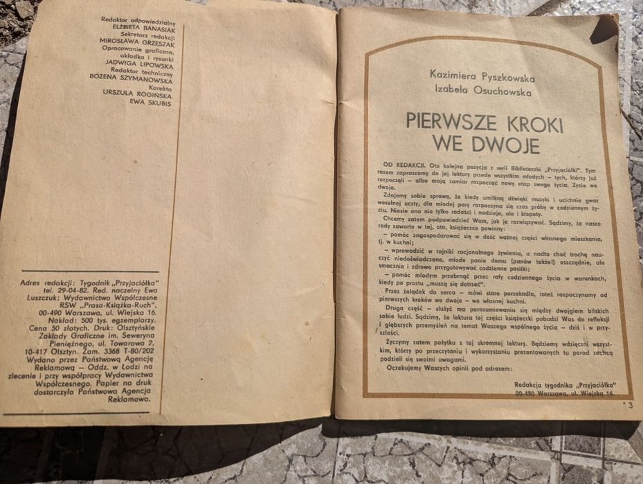 Stary poradnik, pierwszy kroki we dwoje, 1982, Osuchowska,  Pyszkowska