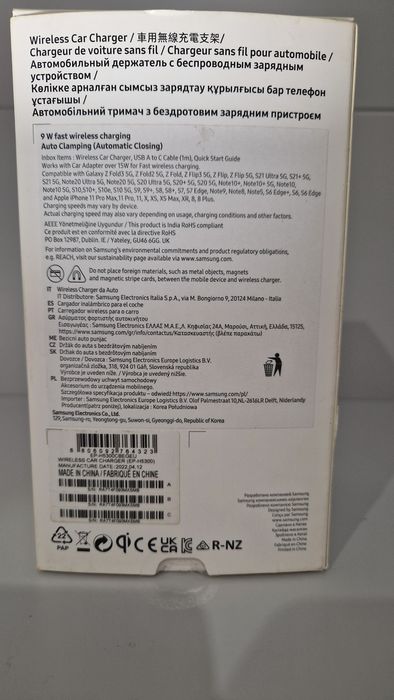 Carregador Samsung wireless para carro