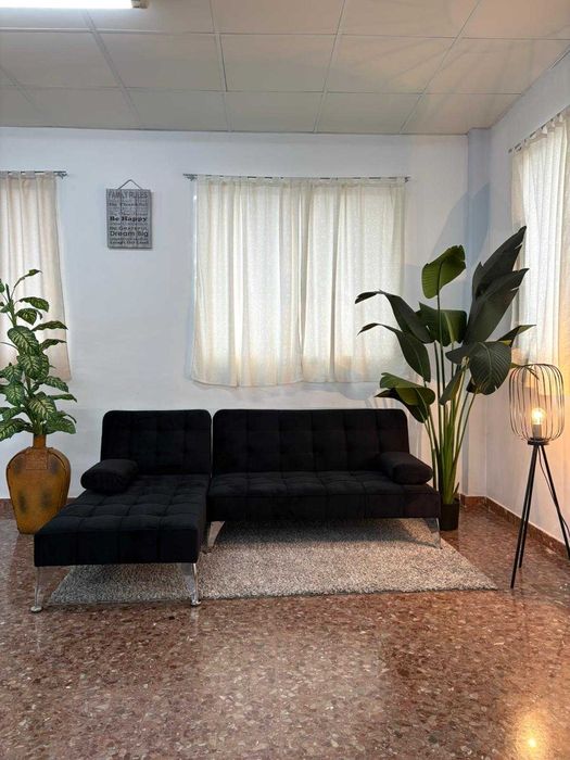 Sofá cama chaise longue preto - entrega gratis