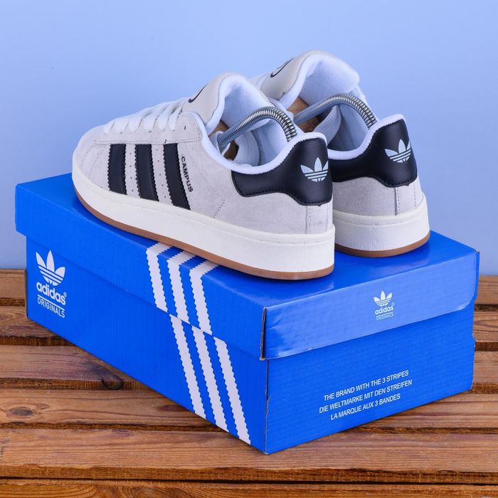 (2275) Кросівки кеди Adidas Campus сірі з чорним (41-46) адідас