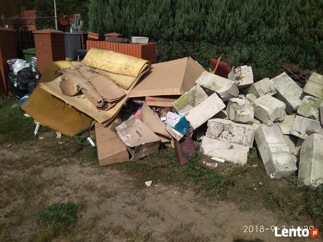 Wywóz śmieci gruzu odpadów z działki domu mieszkania odbiór mebli