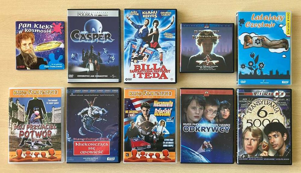 Zestaw filmów DVD dla dzieci - m.in. 'Latajacy Czestmir