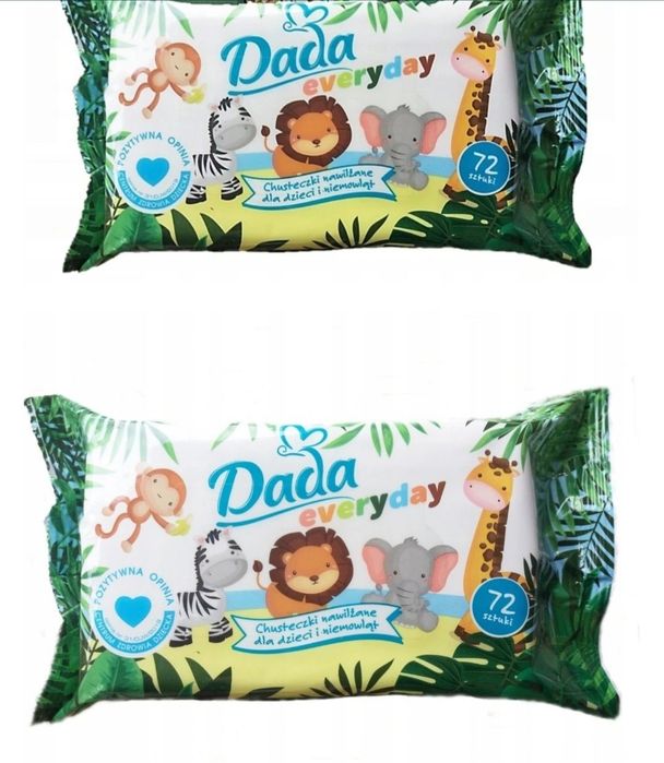 1zł Wysyłka Mega Duża Paka2×kartony 14op. Chusteczki DADA Everyday Mok
