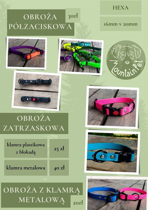 Smycz przepinania dla psa 5M  wodoodporna khaki pcv