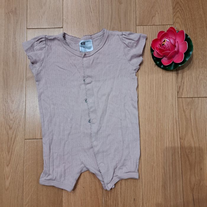 Rampers, pajacyk z krótkim rękawem, HM, 62, bawełniany