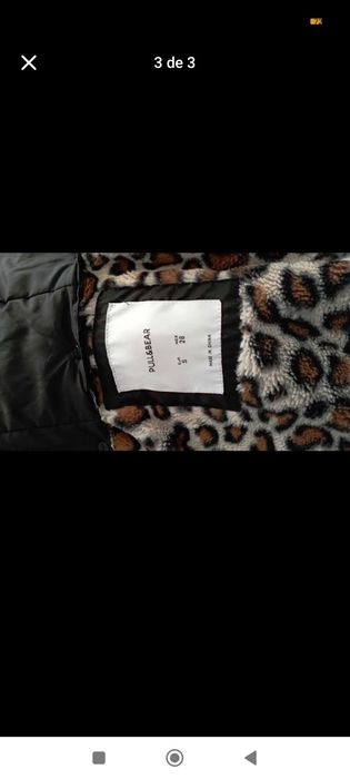 Casaco preto forrado Pull Bear tamanho S veste M