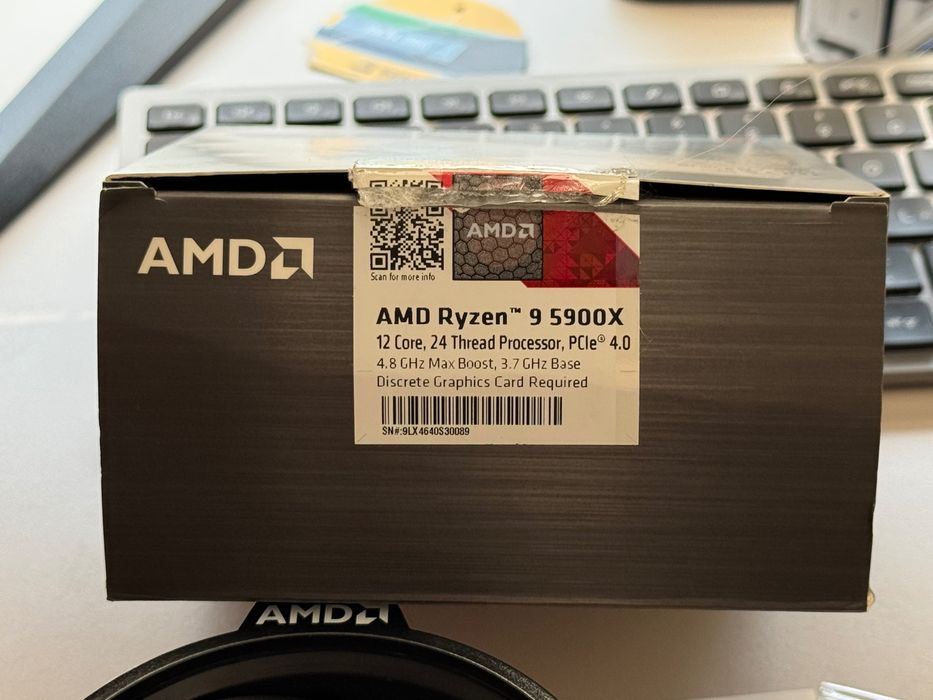 AMD Ryzen 9 5900X 12 Core, 24 Thread 3.7 - 4.8 GHz BOX AM4 - JAK NOWY