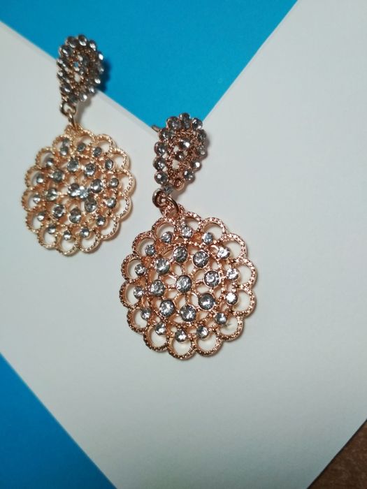 Kolczyki złote mandala rozeta