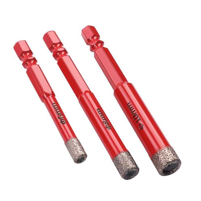 WIERTŁA Do Gresu Płytek Fliz 6 8 10mm DIAMENTOWE Zestaw 3szt Otwornice