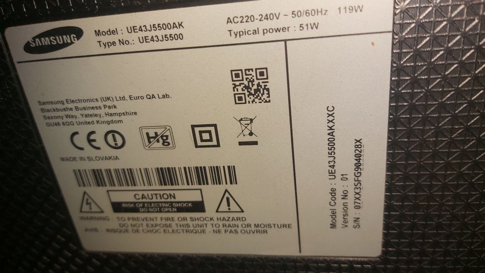 Smart tv Samsung full hd 43polegadas com defeito