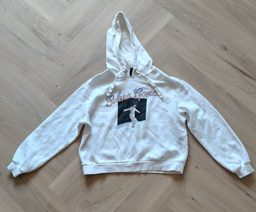Bluza z kapturem dziewczęca biała Selena Gomez H&M 170