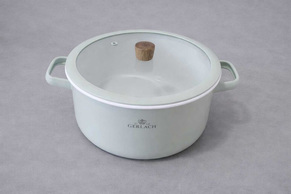 Garnek GERLACH Natur Enamel Zielony 5,2 L.     X-144