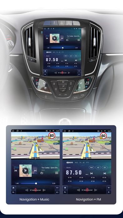 Rádio Vertical 9,7 Android Auto Opel Insignia Carplay GPS wifi BT novo