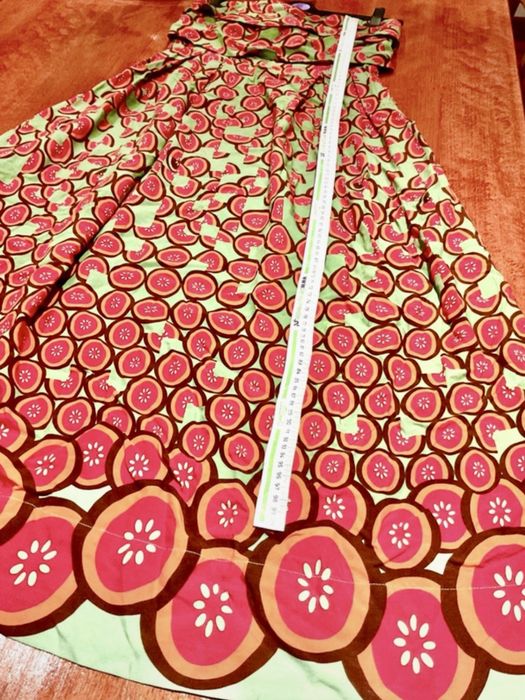 Vestido verde maxi e laranja Lanidor