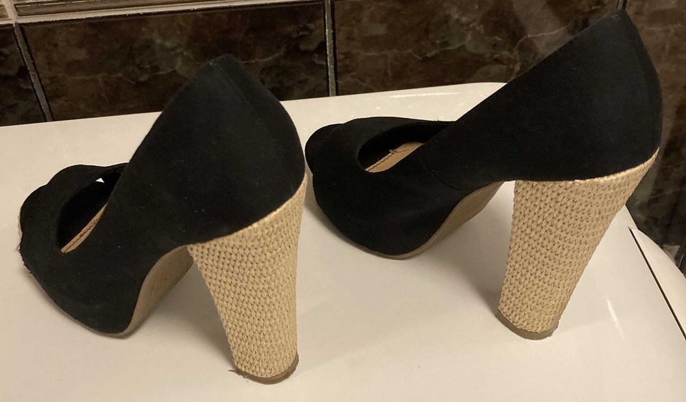 czółenka na obcasie 13-cm RAZ ZAŁOŻONE, 38, 60 zł