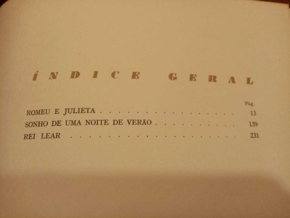 livro: Luís de Sousa Rebelo “Obras de Shakespeare", volumes 1, 2 e 3
