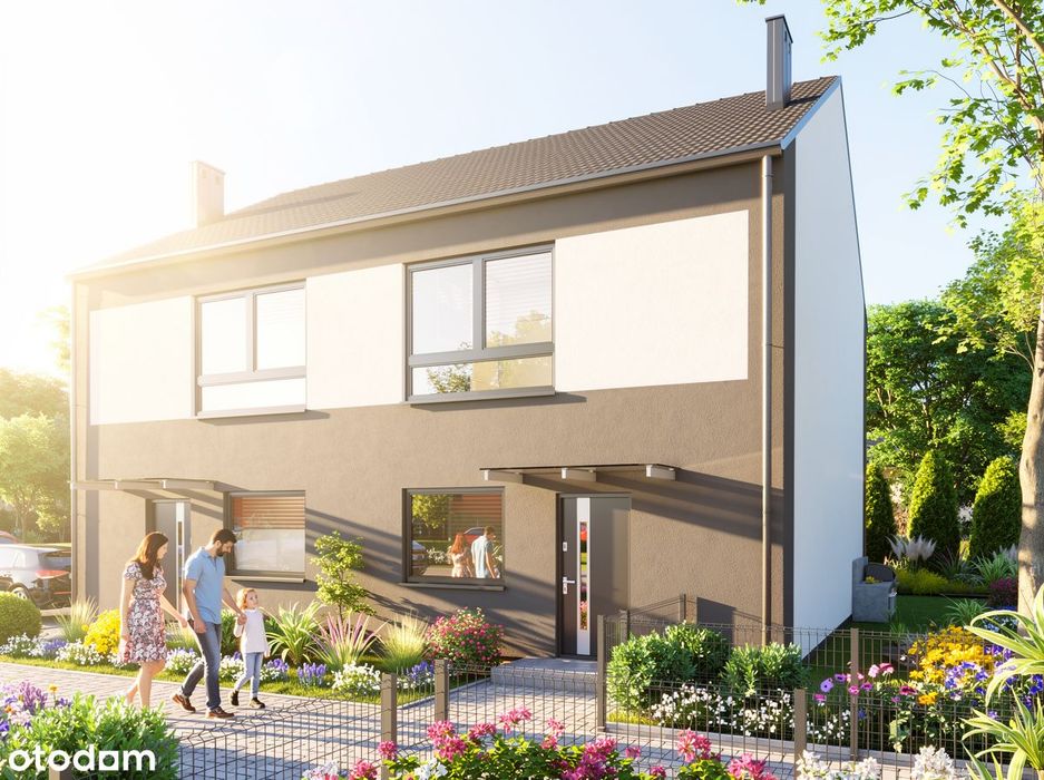 Nowe domy 82,99 m² | Ogród 145 m² | 5 pokojów | Pompa ciepła - E1