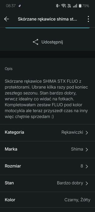 Skórzane rękawice SHIMA STX FLUO