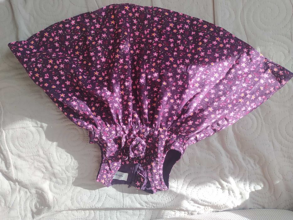 Wyprzedaż!Wiosenna Sukienka sztruks w kwiatki idealna na 1-3 miesiące