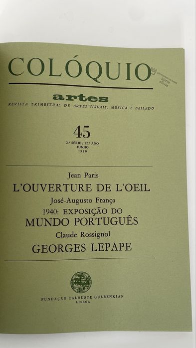 Colóquio Artes - Lote de 4 números