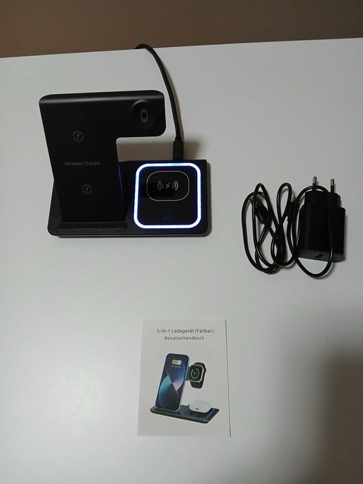 Inteligentna Stacja Ładująca 3w1 – Telefon, Watch, Słuchawki.
