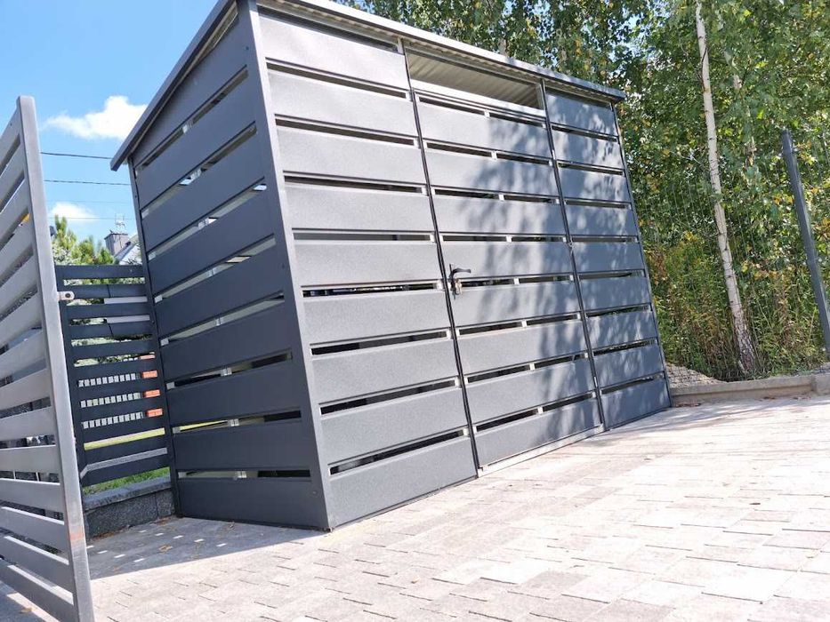 Duża Wiata Śmietnikowa Panelowa  5m x 1m Profil Ocynk