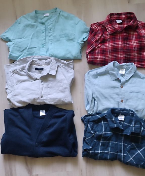 Koszule chłopięce 122/128 i sweterek