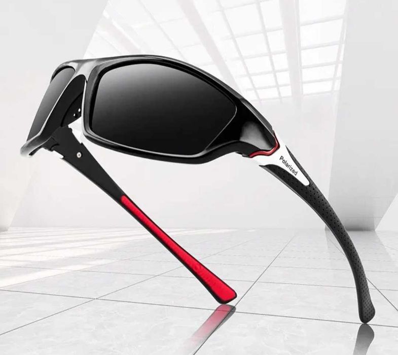 Promocja Nowe okulary przeciwsłoneczne polaryzacyjne czarno czerwone