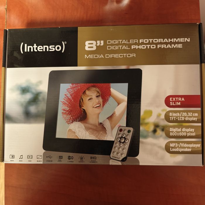 Intenso Ramka Cyfrowa 8 Cali Wyświetlacz TFT LCD Odtwarzacz MP3