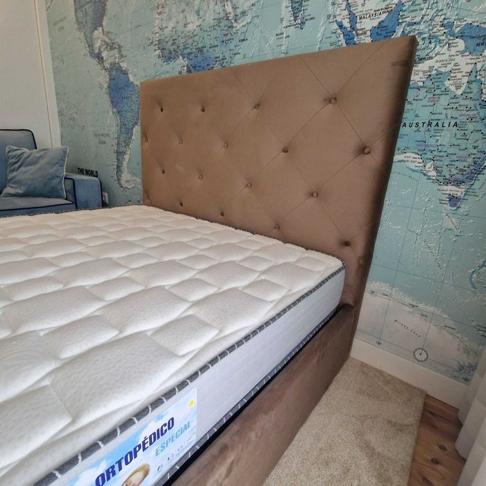 Camas De Casal Estofadas Top Luxo 199€ Disp Em Várias Cores! 190x140m!