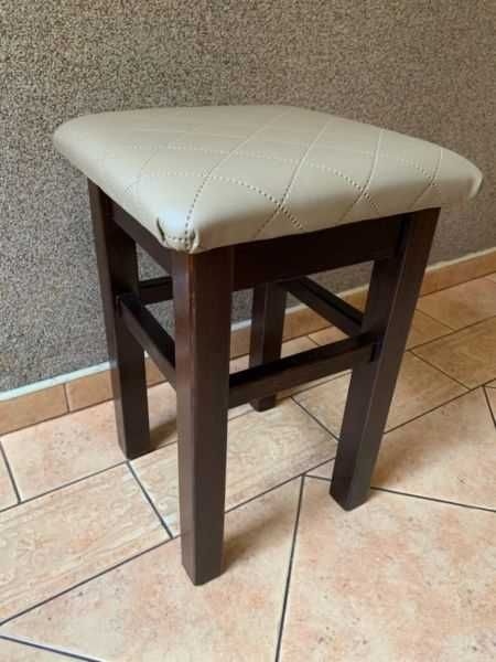 Taboret drewniany wenge + ekoskóra