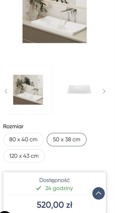 Umywalka konglomerat massi otse 50x30 +korek nowa