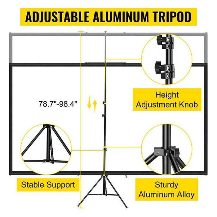 Portable 100" Projection Screen with Portable Frame and Tripod64309667732355122