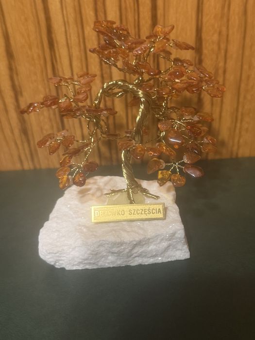 Bursztynowe drzewko szczęścia – ręcznie wykonane, naturalny bursztyn