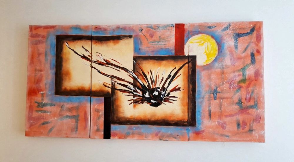 Trio de Sofás, com oferta de capas e quadro triptico
