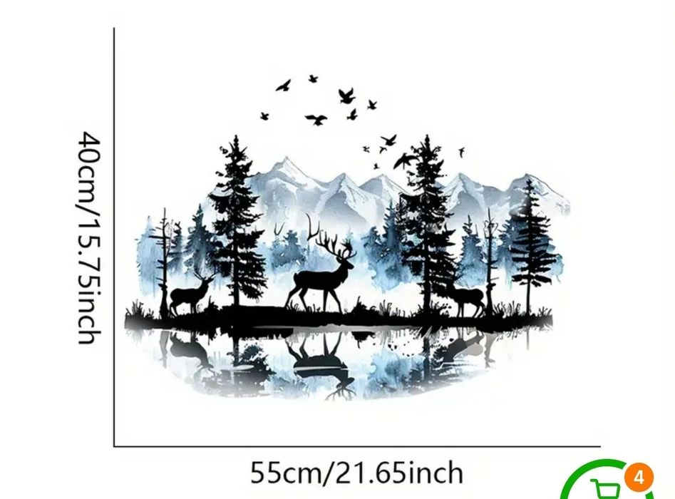 LAS NATURA - ok 55cm x 35cm - kolorowa naklejka na auto ścianę kamper